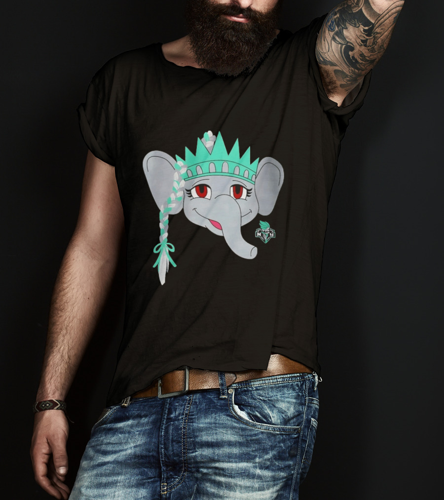 New York Liberty Ellie The Elephant Statue Of Liberty Basketball Team T-Shirt