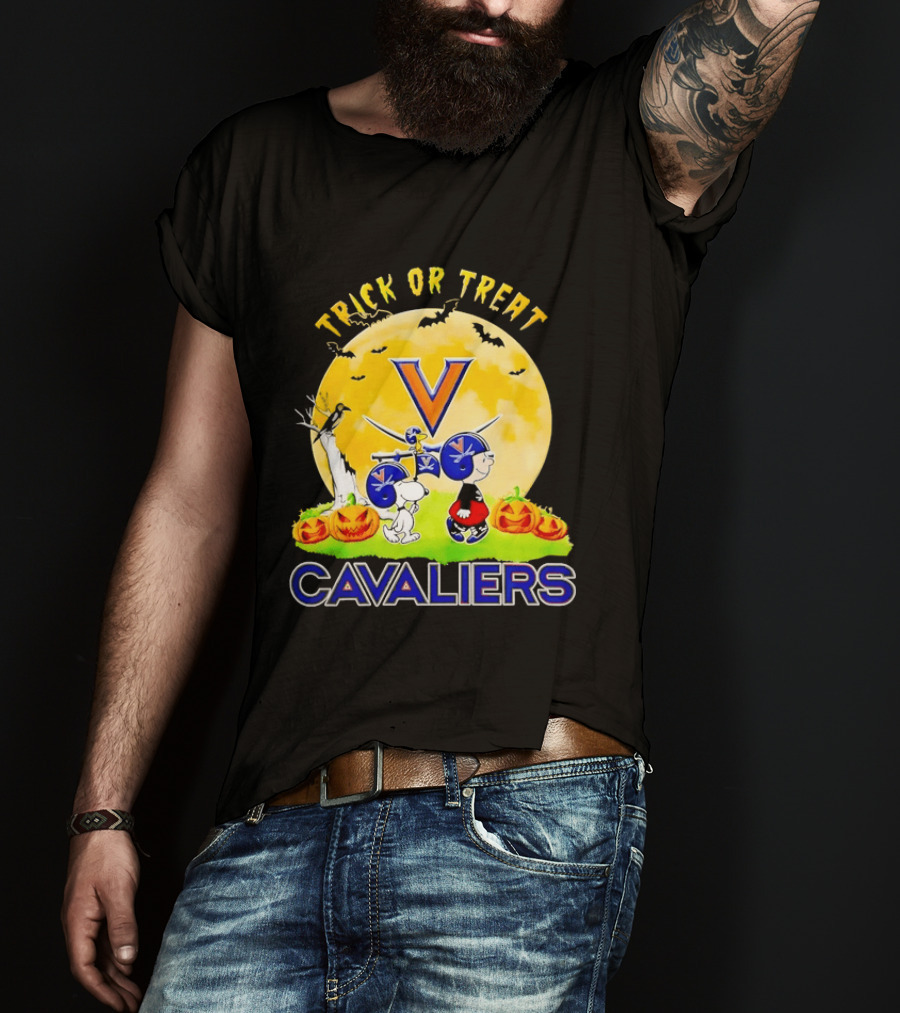Halloween Virginia Cavaliers Trick Or Treat With Charlie Brown And Snoopy T-Shirt