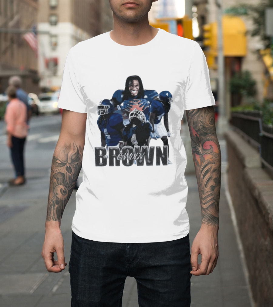 Camden Brown Football Wide Receiver Collage Blue Jersey 4 T-Shirt