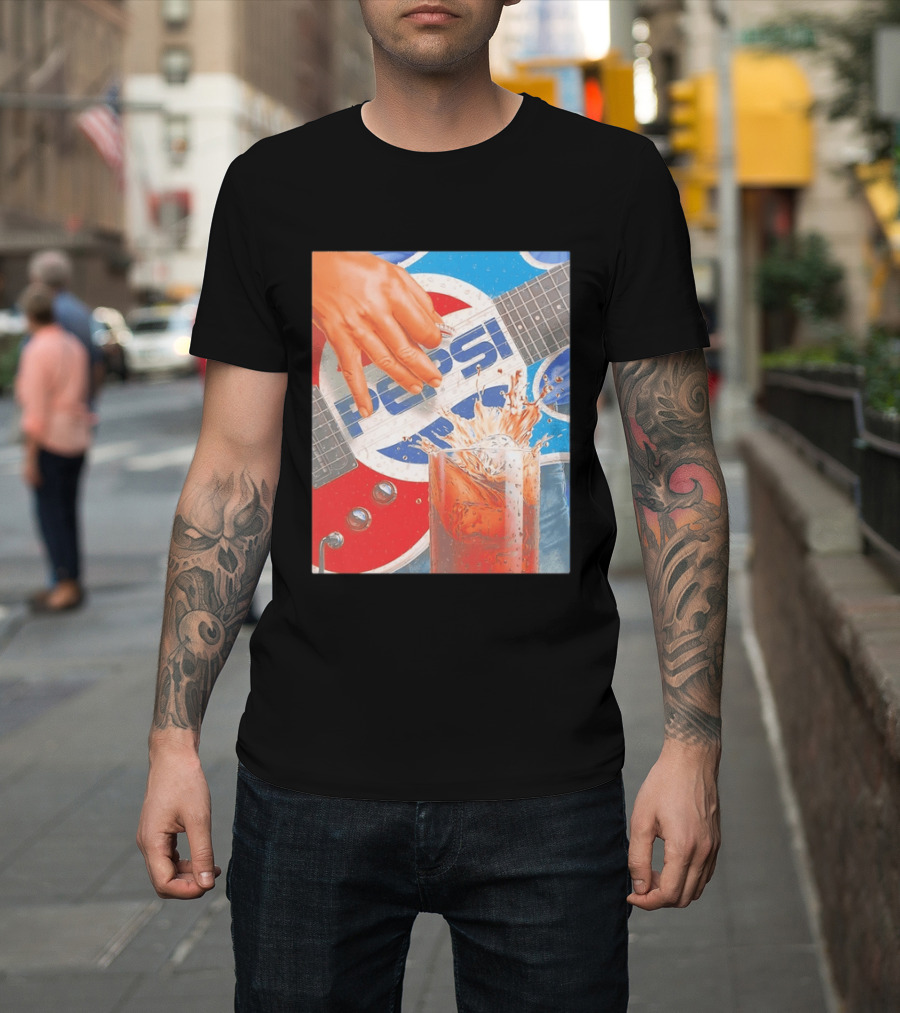 Pepsi Guitar Soda Splash Beverage Music Rock N Roll T-Shirt