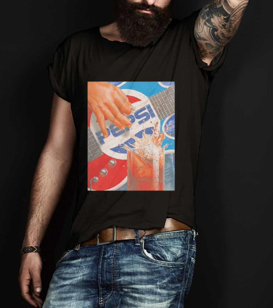 Pepsi Guitar Soda Splash Beverage Music Rock N Roll T-Shirt