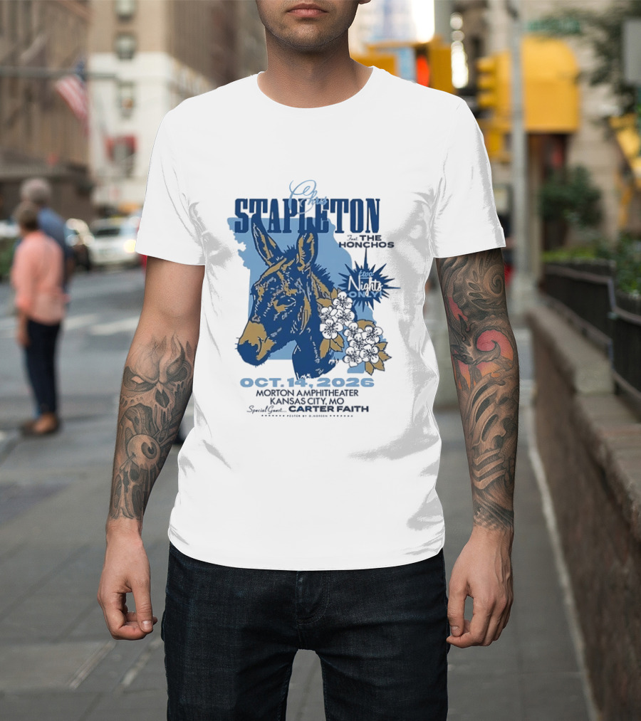 Chris Stapleton With The Honchos At Morton Amphitheater Kansas City Oct 14 2026 Featuring Carter Faith T-Shirt