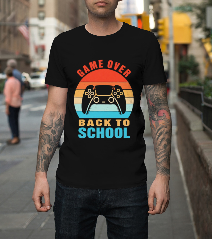 Game Over Back To School Gamer Vintage Controller T-Shirt