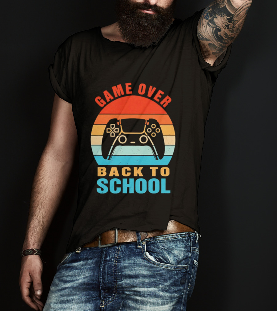 Game Over Back To School Gamer Vintage Controller T-Shirt