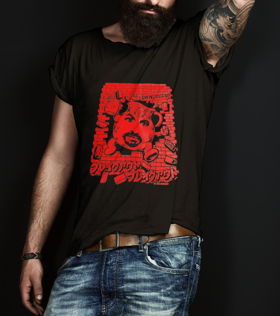 Sean Oh No Breakout Goblinko Kool Aid Brick Wall Face T-Shirt