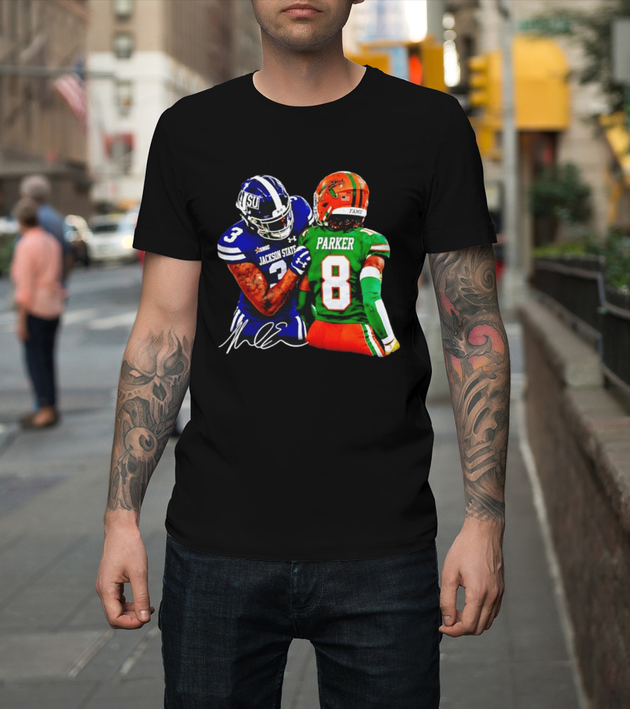 Jackson State Vs FAMU Parker 8 Football Matchup Classic SWAC Showdown T-Shirt