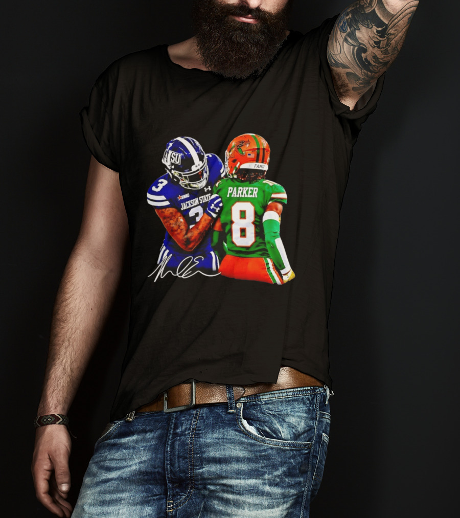 Jackson State Vs FAMU Parker 8 Football Matchup Classic SWAC Showdown T-Shirt