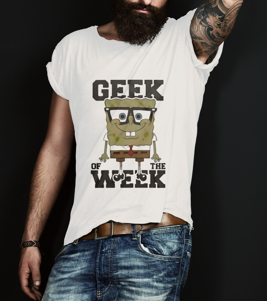 Geek Of The Week Sponge Glasses Tie T-Shirt