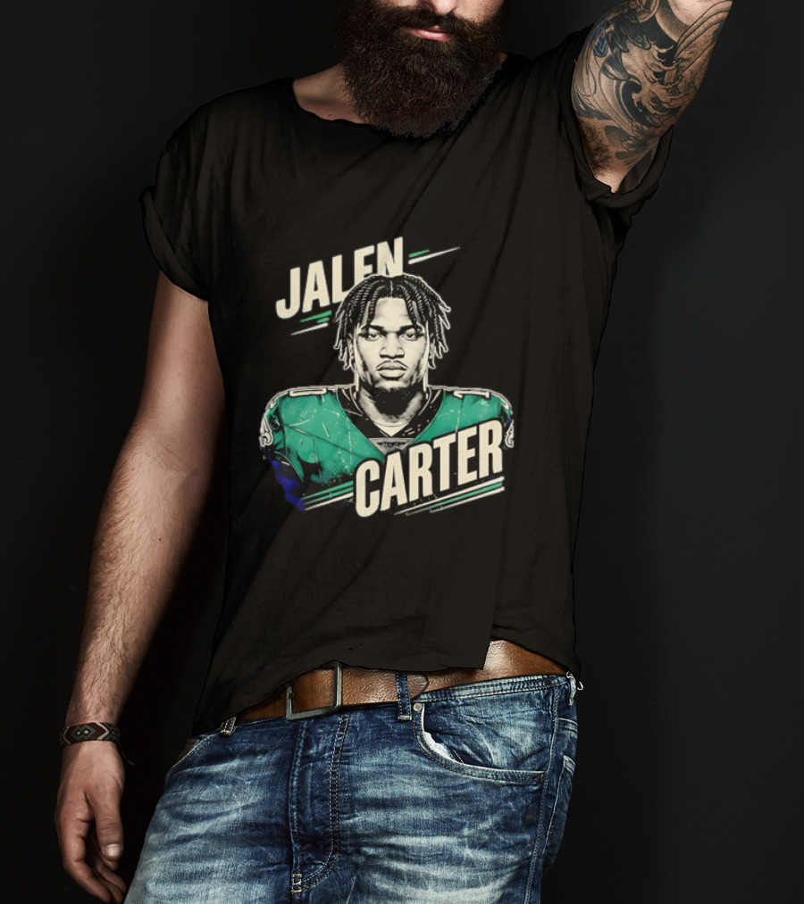 Jalen Carter Philadelphia Eagles Distressed NFL Merchandise T-Shirt