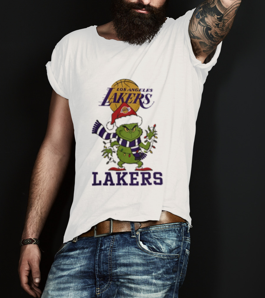 Grinch Los Angeles Lakers Christmas 2026 Holiday Magic T-Shirt