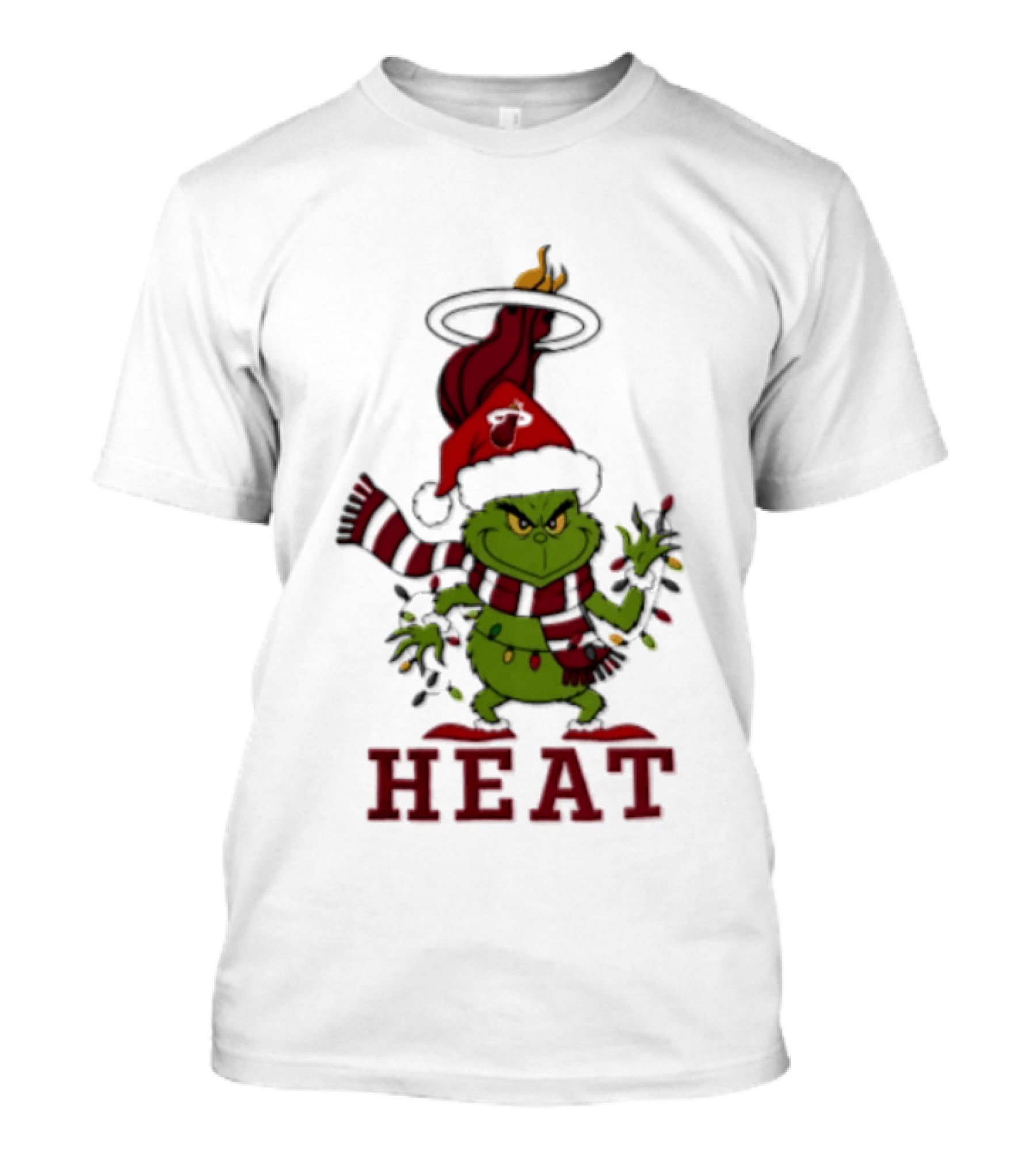Grinch Miami Heat Christmas Lights 2026 T-Shirt