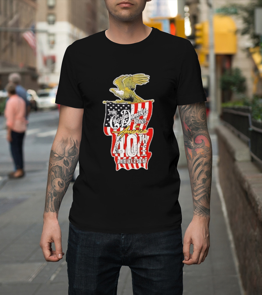 The Charlie Daniels Band In America 40th Anniversary Eagle And Stars Stripes T-Shirt
