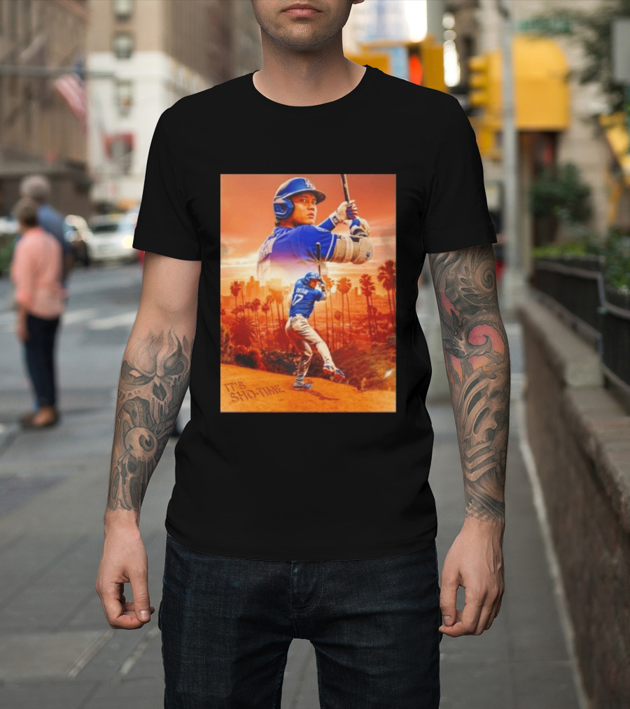 Shohei Ohtani Los Angeles Dodgers It's Sho Time Baseball Legend Urban Sunset T-Shirt