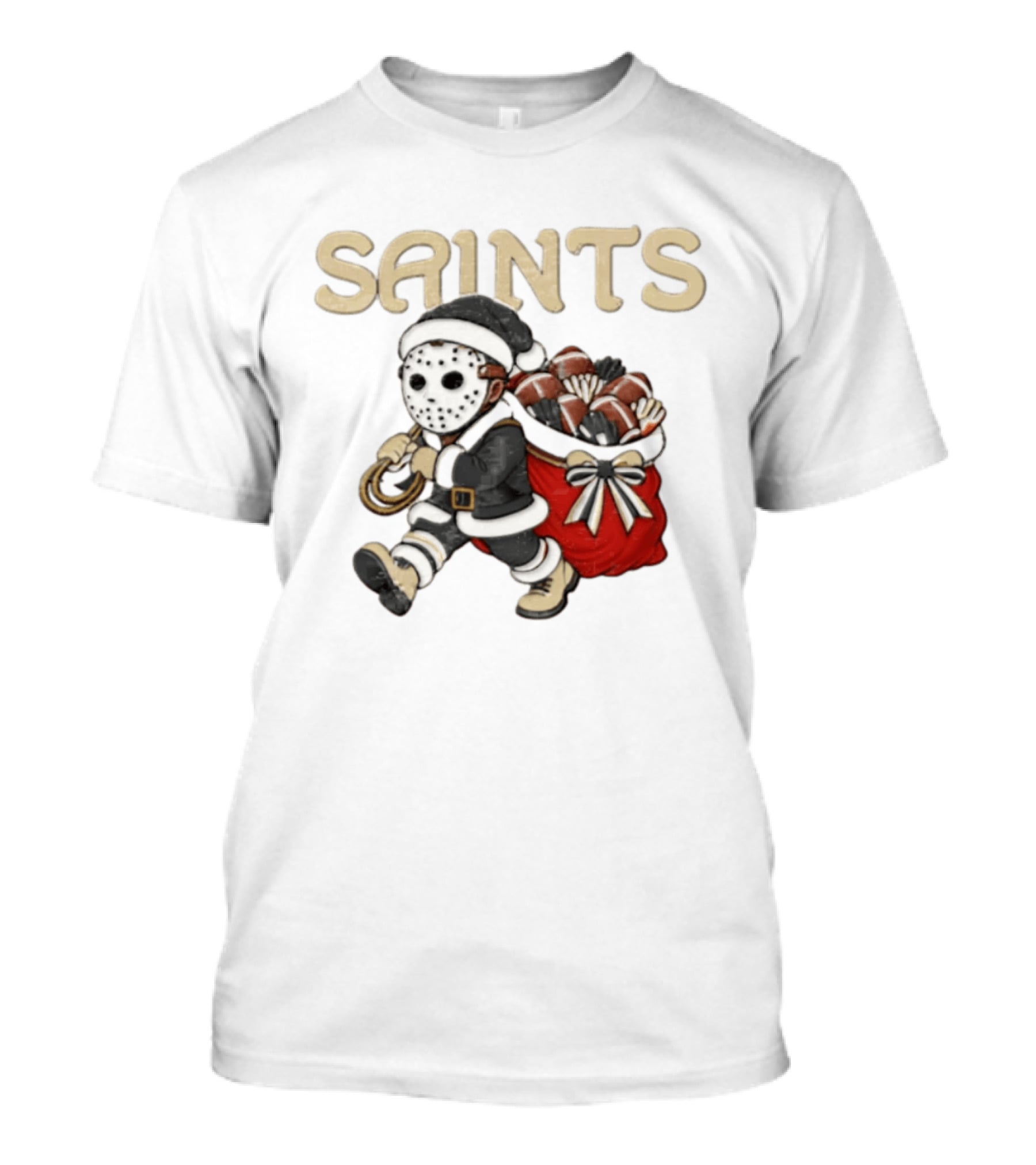 SAINTS New Orleans Football Christmas Horror Santa T-Shirt
