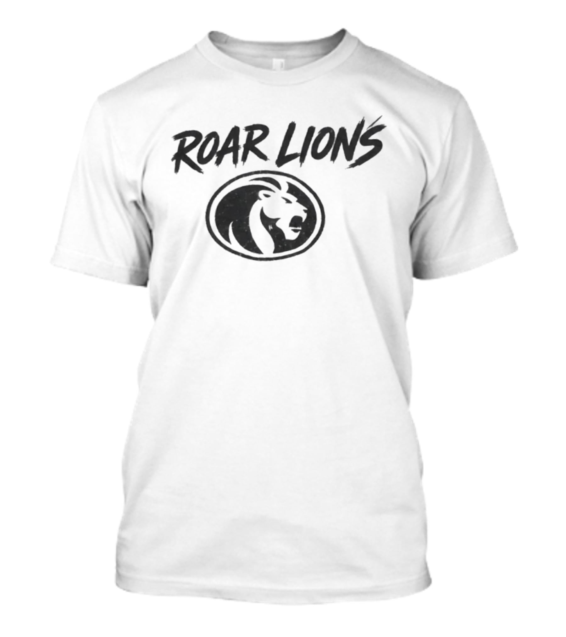 Roar Lions Detroit Football Team Emblem Lion Head Oval T-Shirt