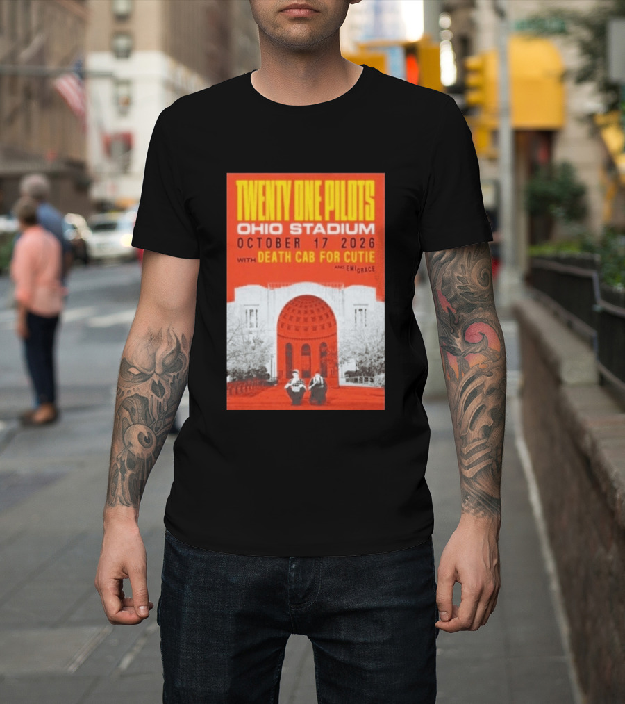 Twenty One Pilots Ohio Stadium October 17 2026 Concert With Death Cab For Cutie And Emigrace T-Shirt
