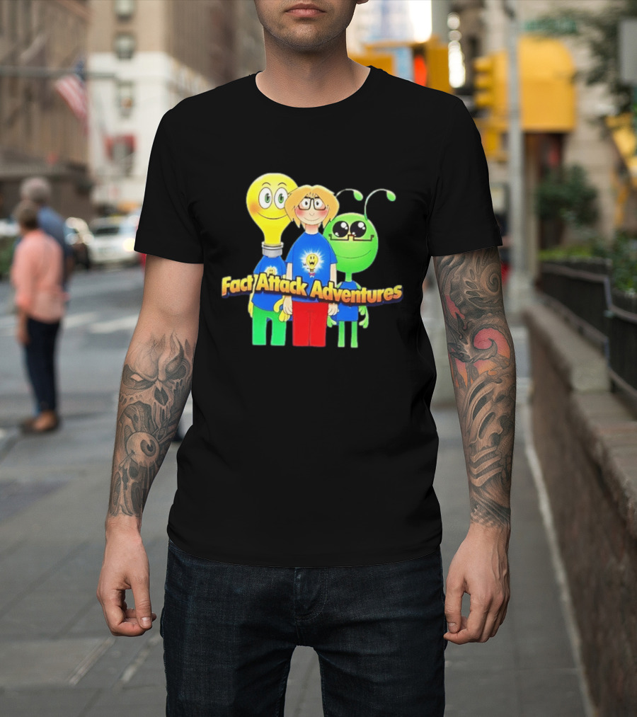 Fact Attack Adventures Cartoon Characters T-Shirt