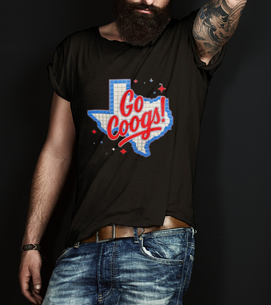 Go Coogs Houston Cougars Texas State Map T-Shirt