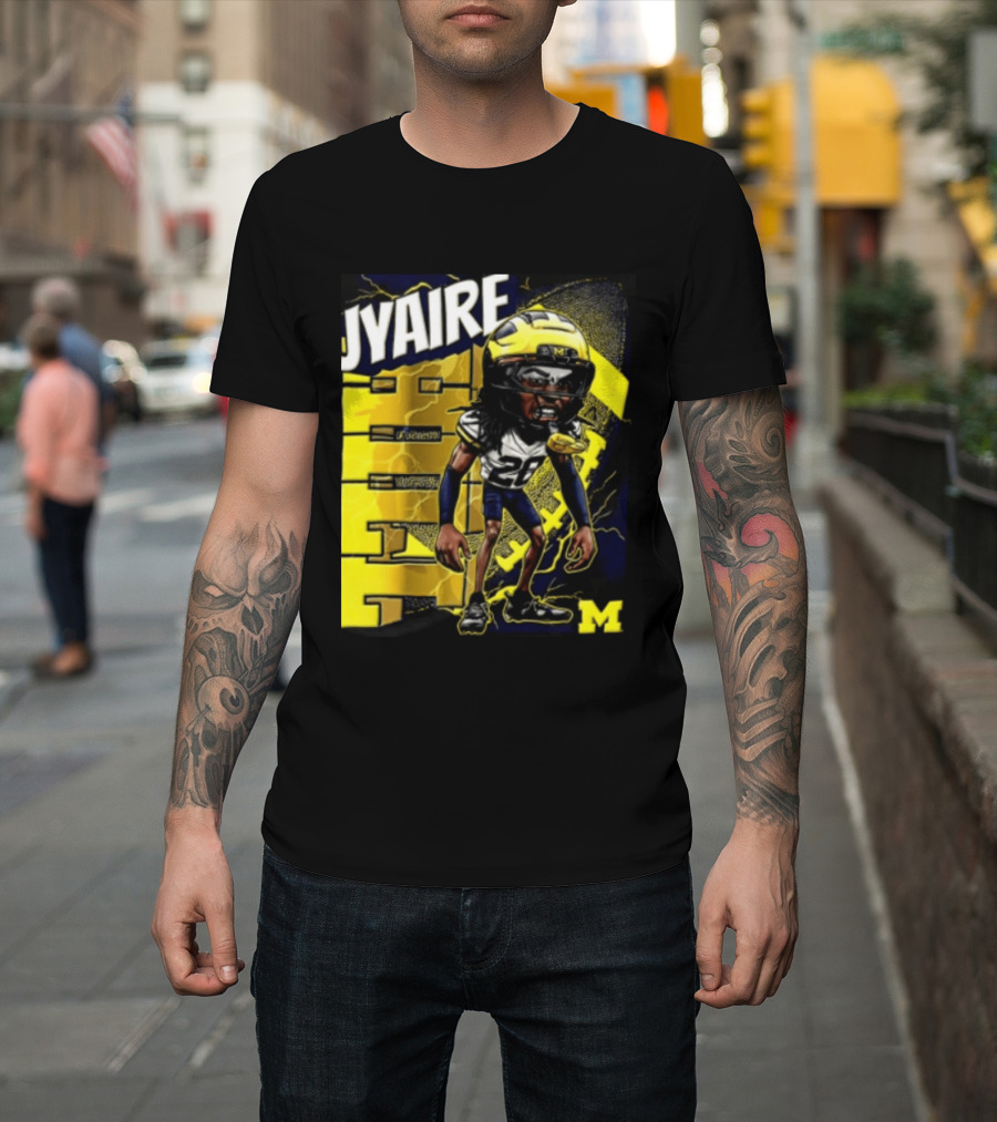 Jyaire Hill Michigan Wolverines Football Player Caricature T-Shirt
