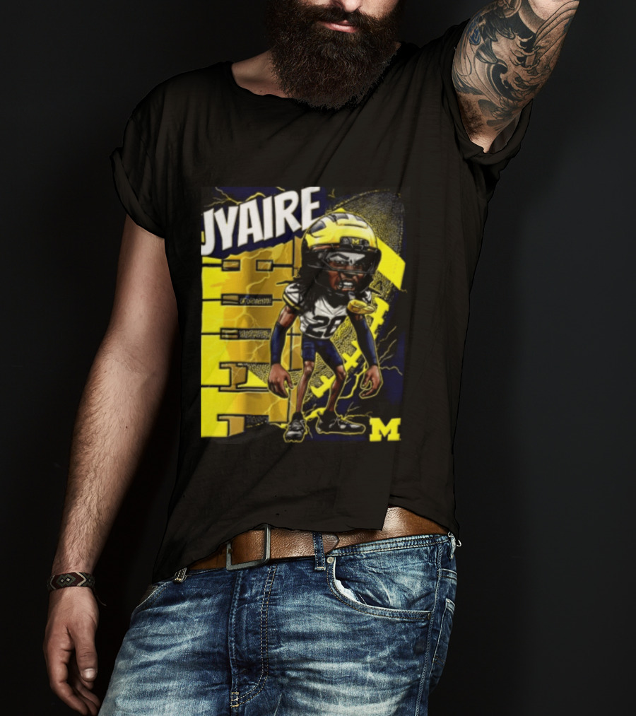 Jyaire Hill Michigan Wolverines Football Player Caricature T-Shirt