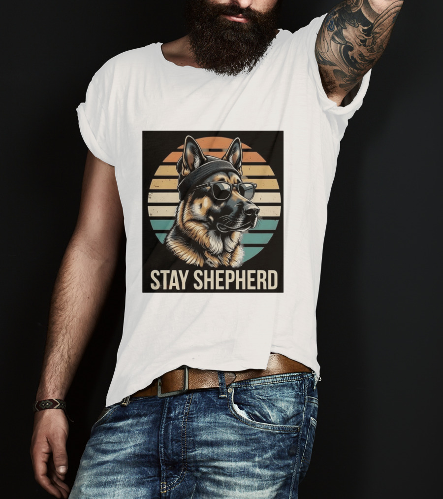 German Shepherd Dog Sunset Stay Shepherd T-Shirt
