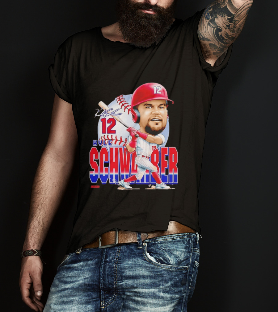 Kyle Schwarber 12 Philadelphia Phillies Caricature T-Shirt