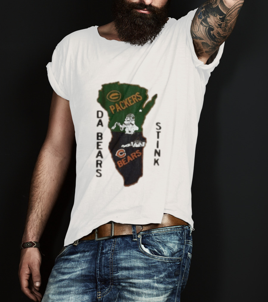 Green Bay Packers And Chicago Bears Da Bears Stink Rivalry T-Shirt