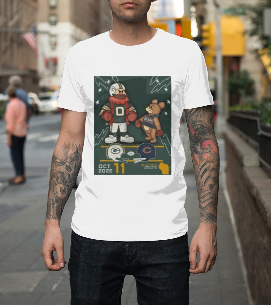 Green Bay Packers Vs Chicago Bears October 11 2026 Lambeau Field Game T-Shirt