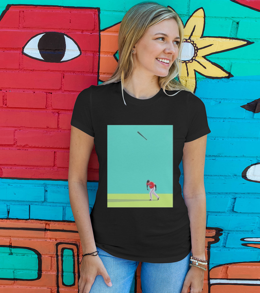 Minimalist Baseball Player Bat Flip Batter T-Shirt