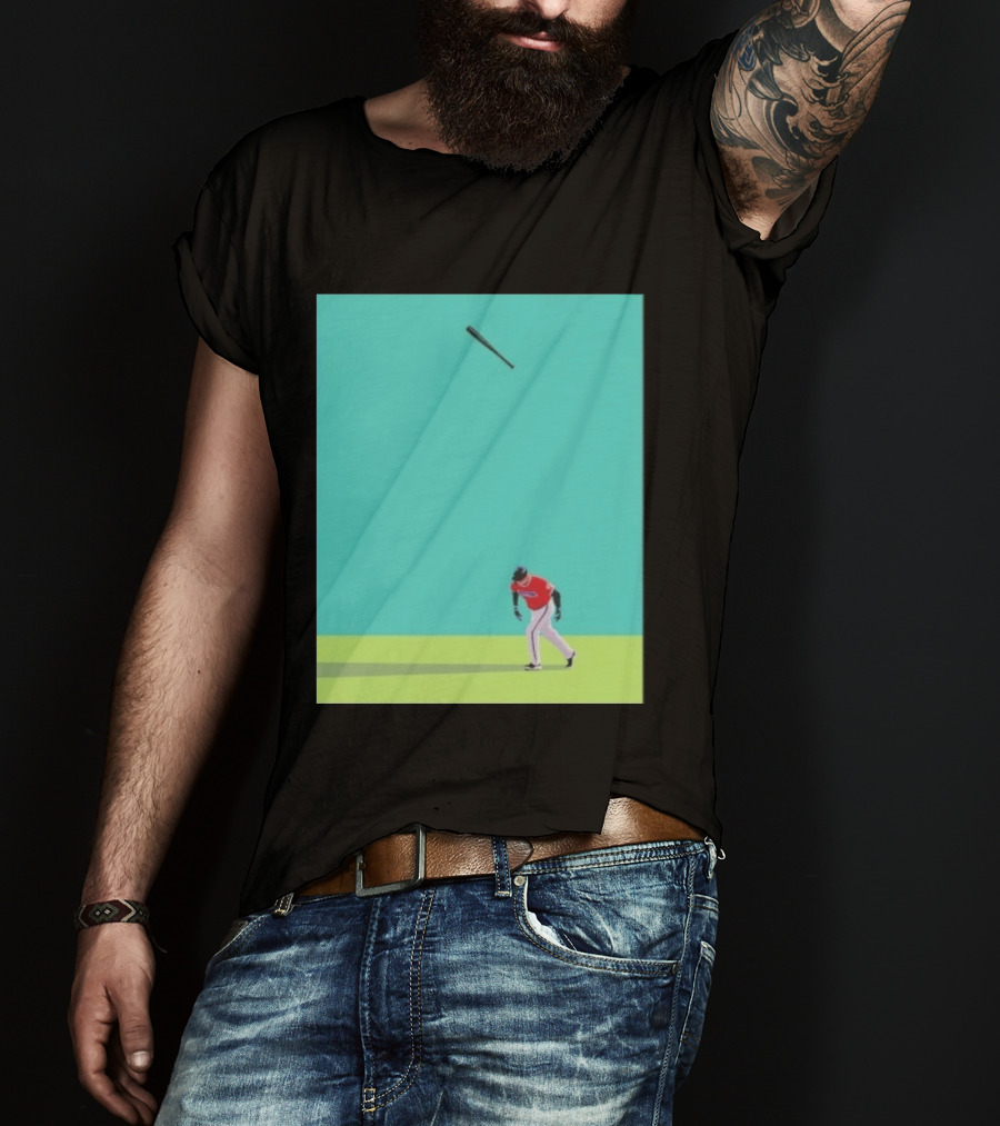 Minimalist Baseball Player Bat Flip Batter T-Shirt