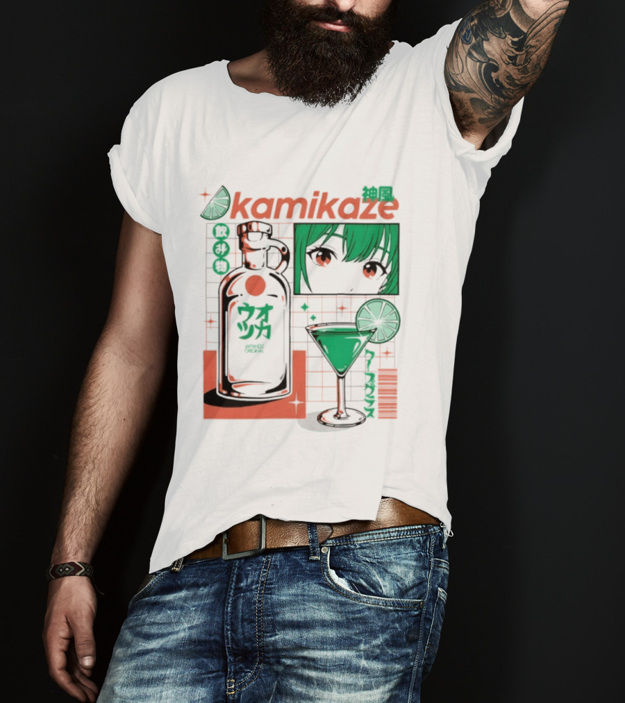 Kamikaze Japanese Original Cocktail Anime T-Shirt