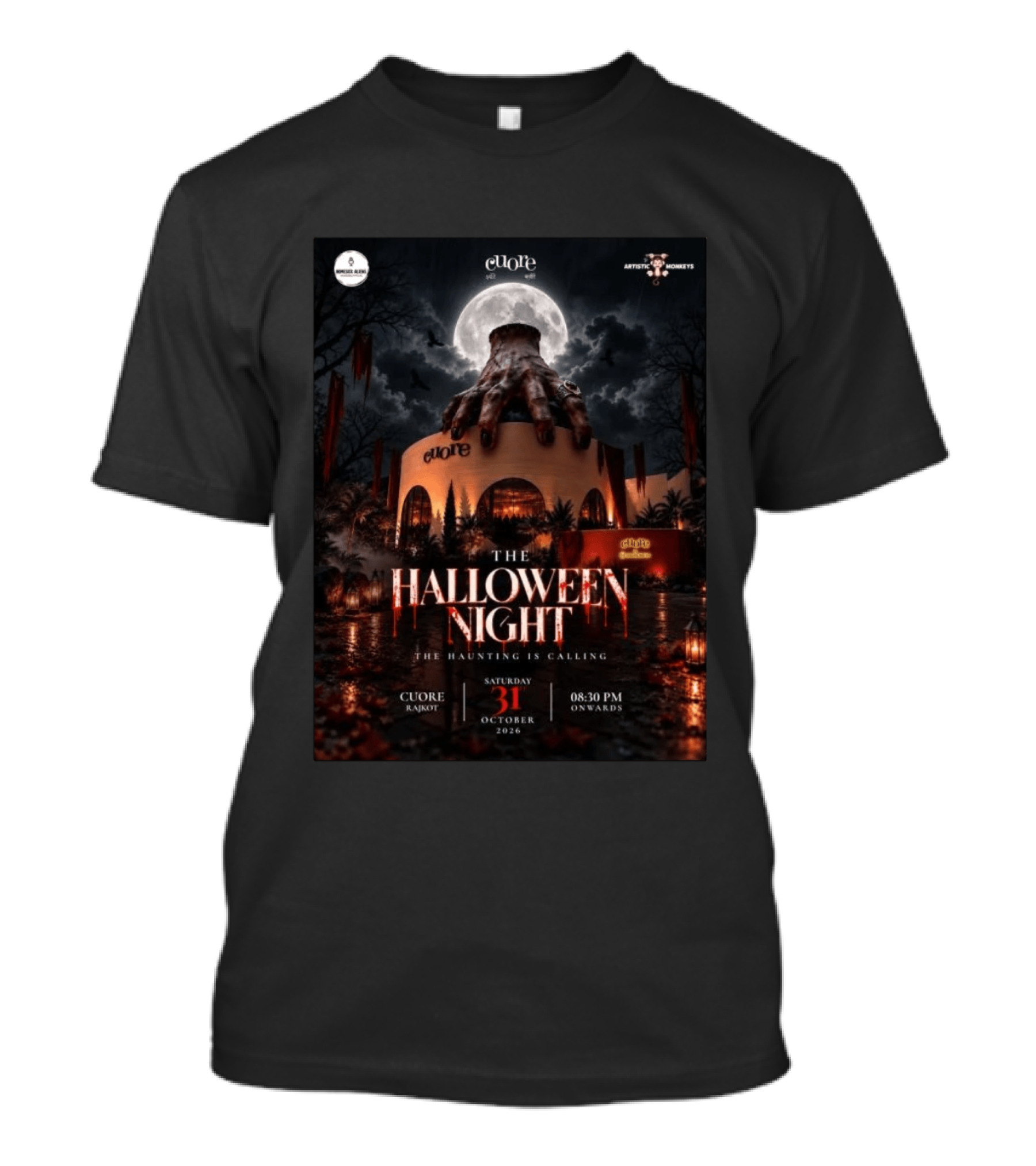 The Halloween Night The Haunting Is Calling Cuore Rajkot October 31 2026 8:30 PM T-Shirt