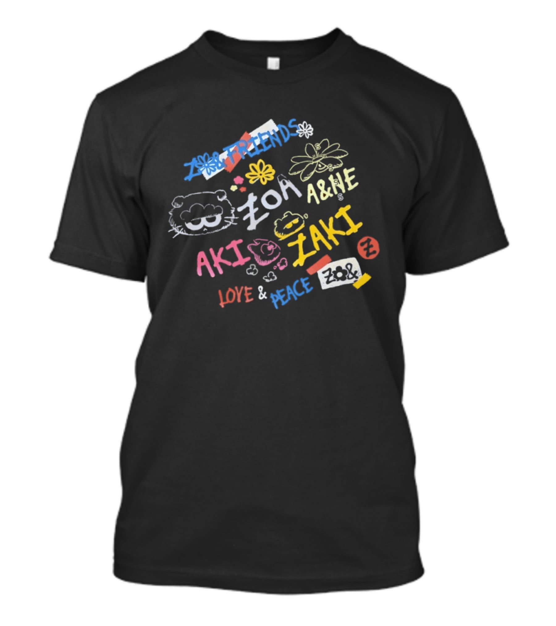Zoa Aki Zaki Friends Love Peace A&NE T-Shirt