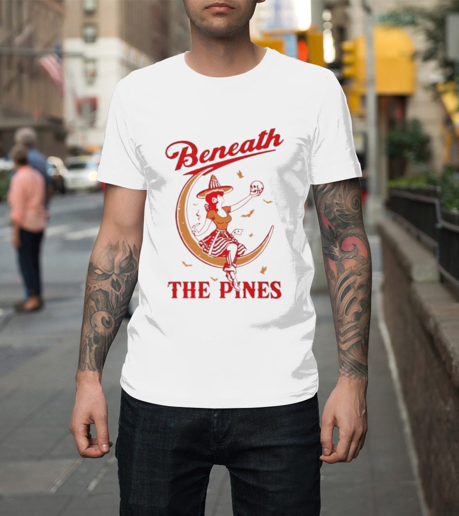 Beneath The Pines Halloween Devils Night Witch Moon Magic T-Shirt