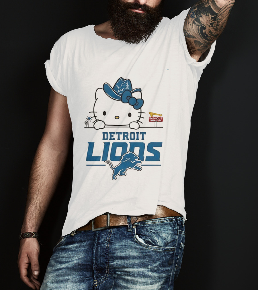 Detroit Lions Hello Kitty In N Out Burger T-Shirt
