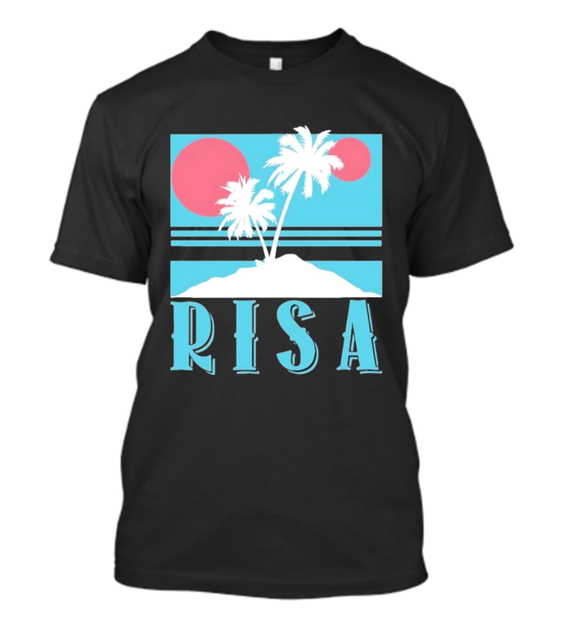 Risa Tropical Island Vacation Palm Trees And Sunset T-Shirt