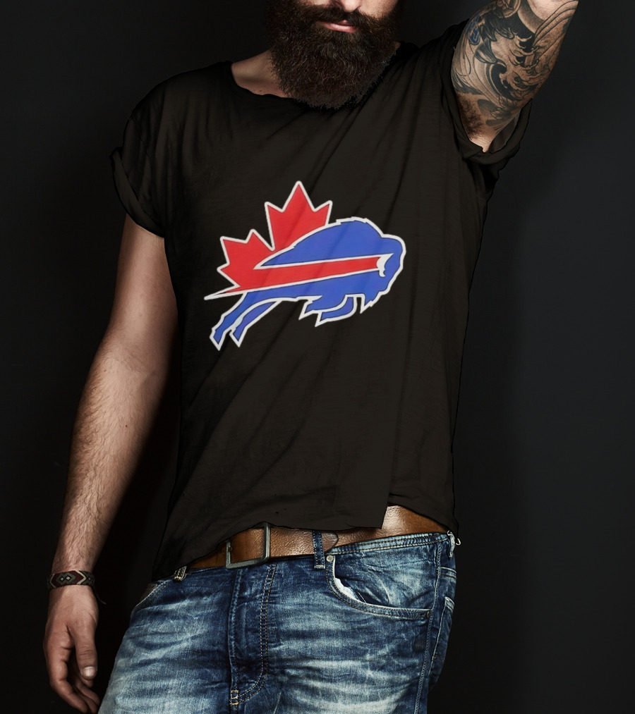 Buffalo Bills Maple Leaf Blue Red Buffalo T-Shirt