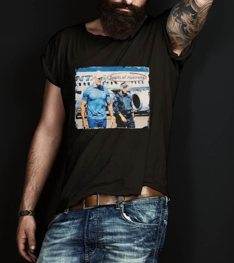 Qantas Spirit Of Australia Distressed Aviation Plane Crew T-Shirt