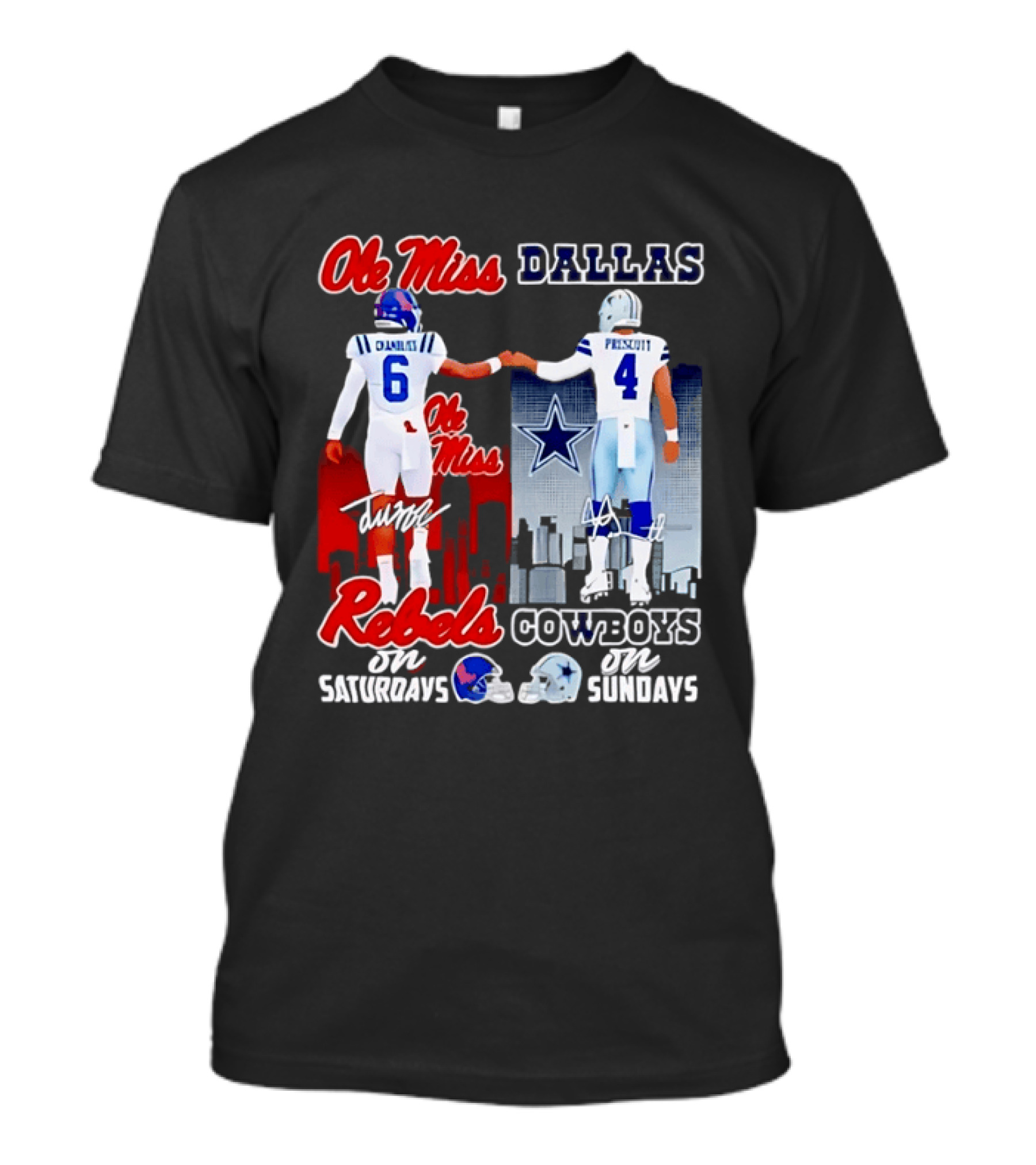 Ole Miss Rebels Chambliss Dallas Cowboys Prescott Saturdays Sundays T-Shirt