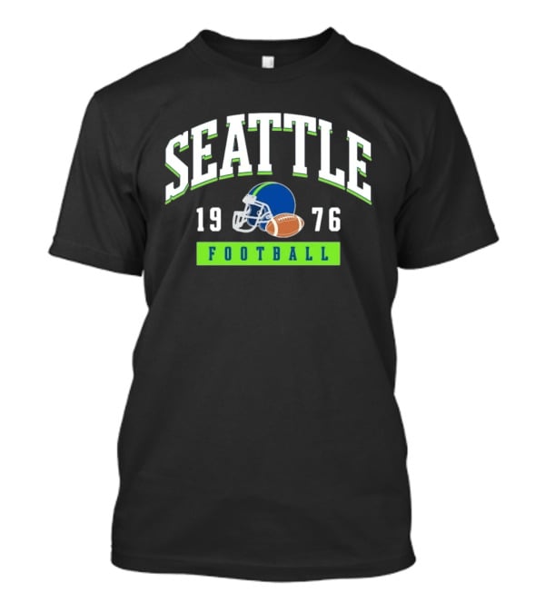 Seattle Seahawks Football 1976 Helmet And Ball T-Shirt