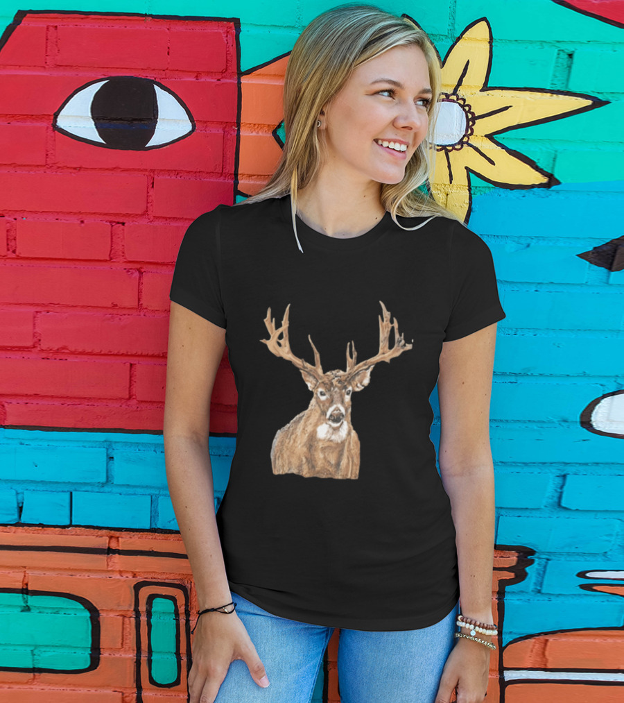 Simply Southern Large Buck Deer Head Drawing T-Shirt