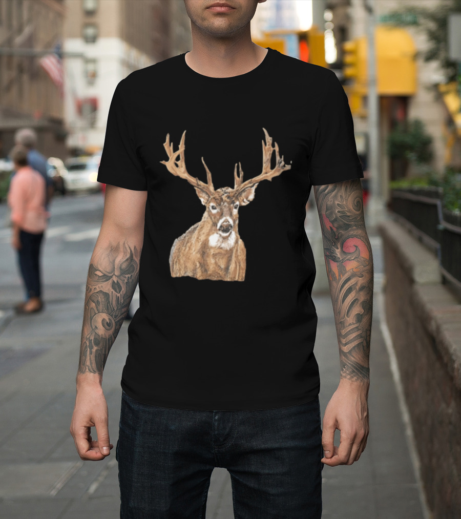 Simply Southern Large Buck Deer Head Drawing T-Shirt