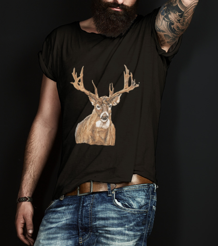 Simply Southern Large Buck Deer Head Drawing T-Shirt