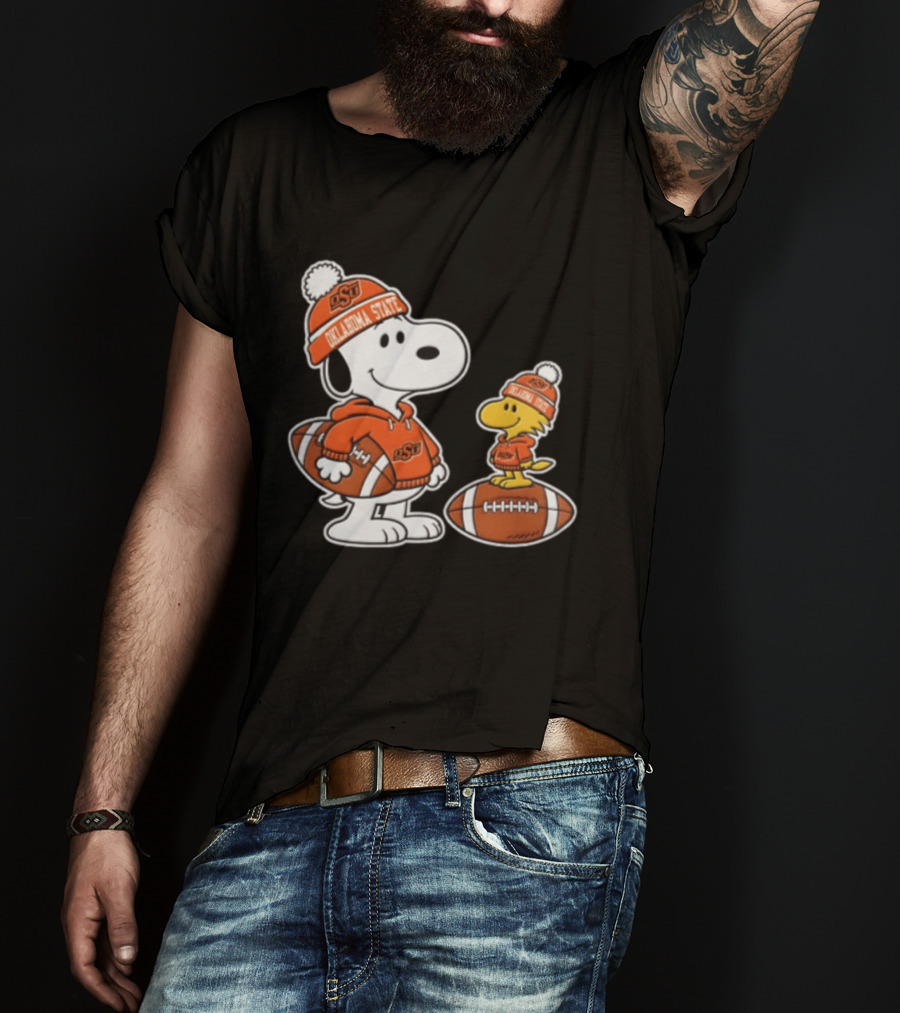 Snoopy And Woodstock Oklahoma State Cowboys Football Fans 2026 T-Shirt
