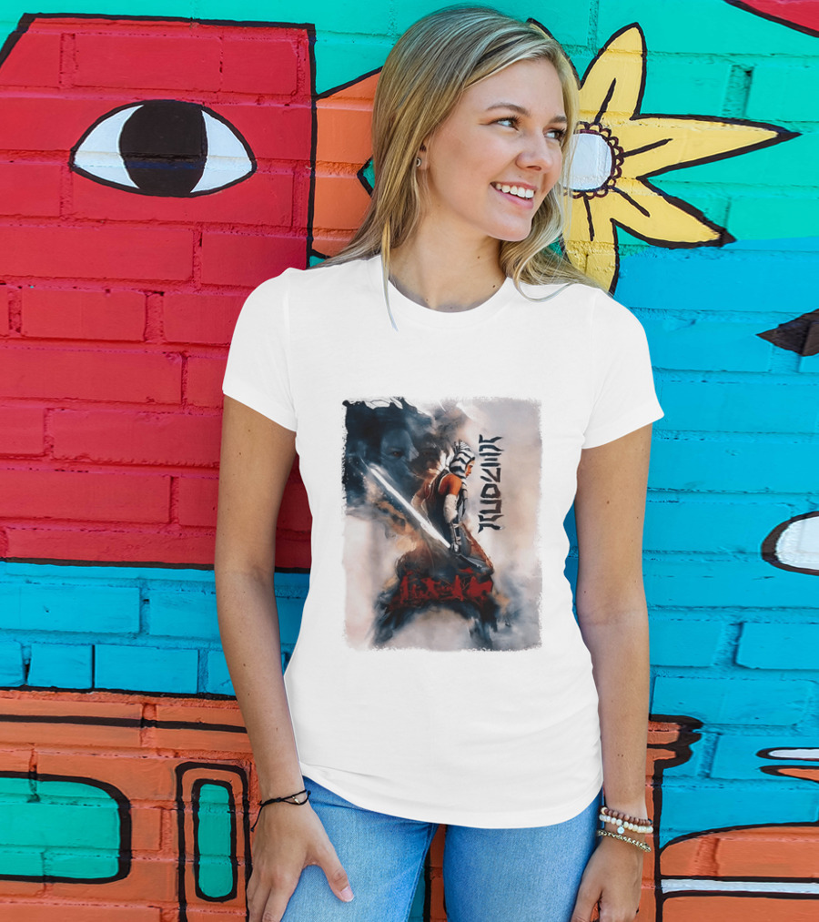 Ahsoka Tano Jedi Warrior Lightsaber Arabic Calligraphy Star Wars T-Shirt