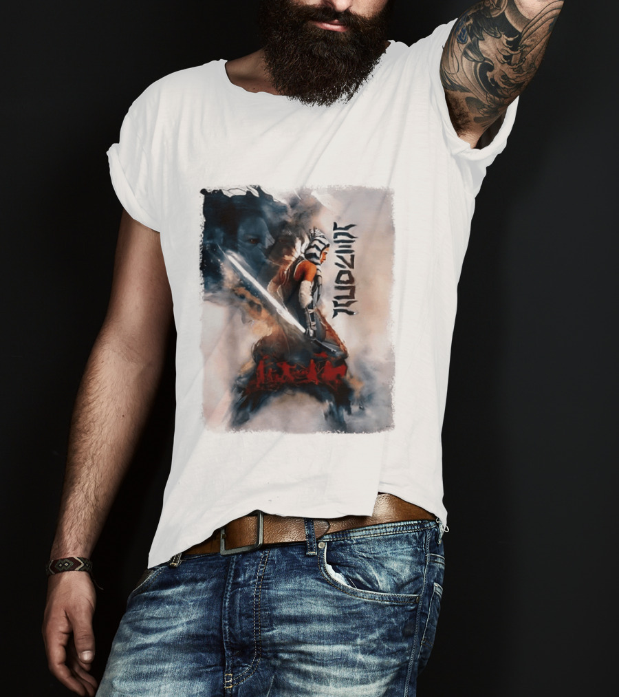 Ahsoka Tano Jedi Warrior Lightsaber Arabic Calligraphy Star Wars T-Shirt