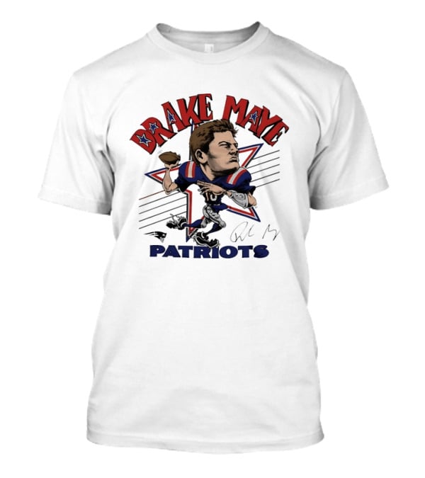 Drake Maye Patriots Football Number 10 Quarterback T-Shirt