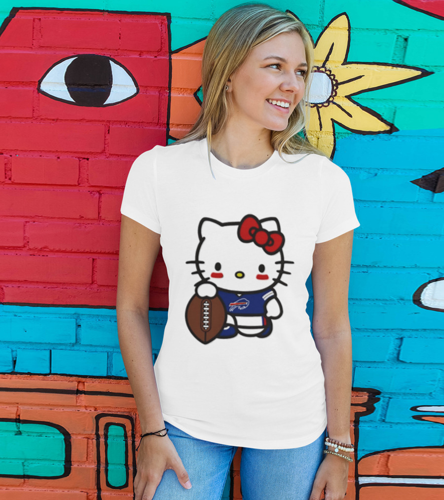 Hello Kitty Buffalo Bills Football Character Fan T-Shirt