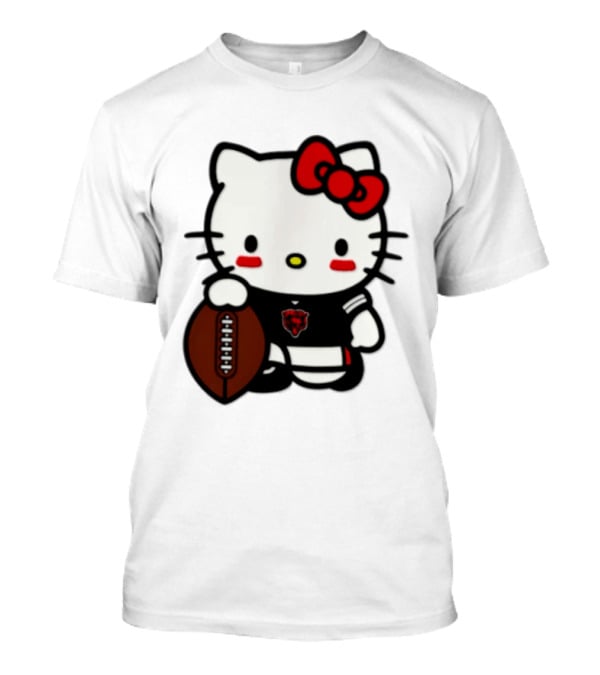 Hello Kitty Chicago Bears Football Cartoon T-Shirt