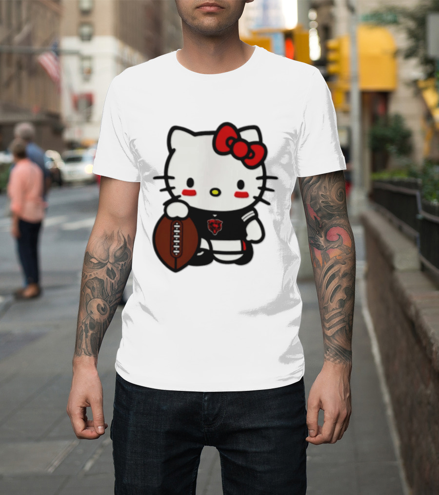 Hello Kitty Chicago Bears Football Cartoon T-Shirt